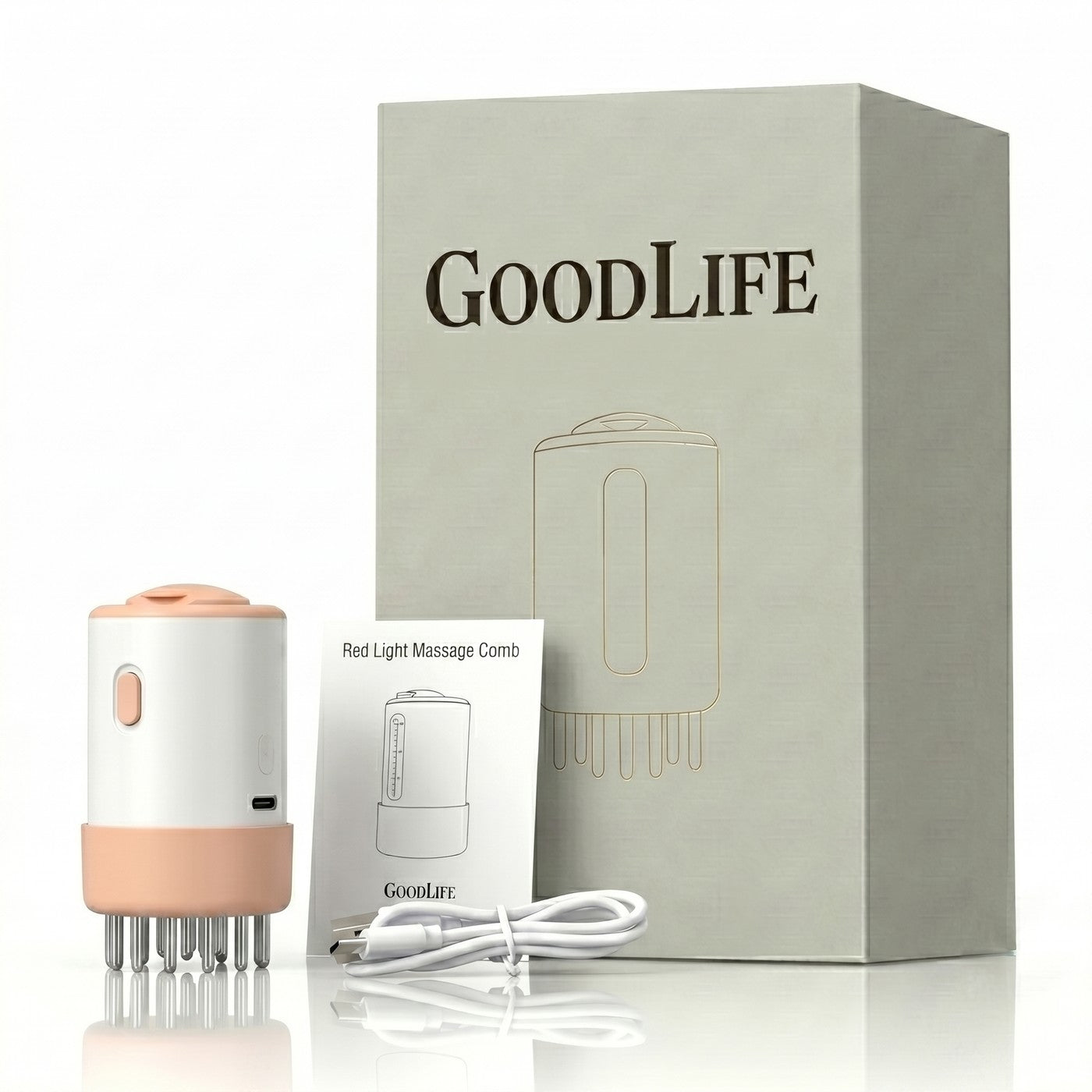 GoodLife Red Light Massage Comb with packaging