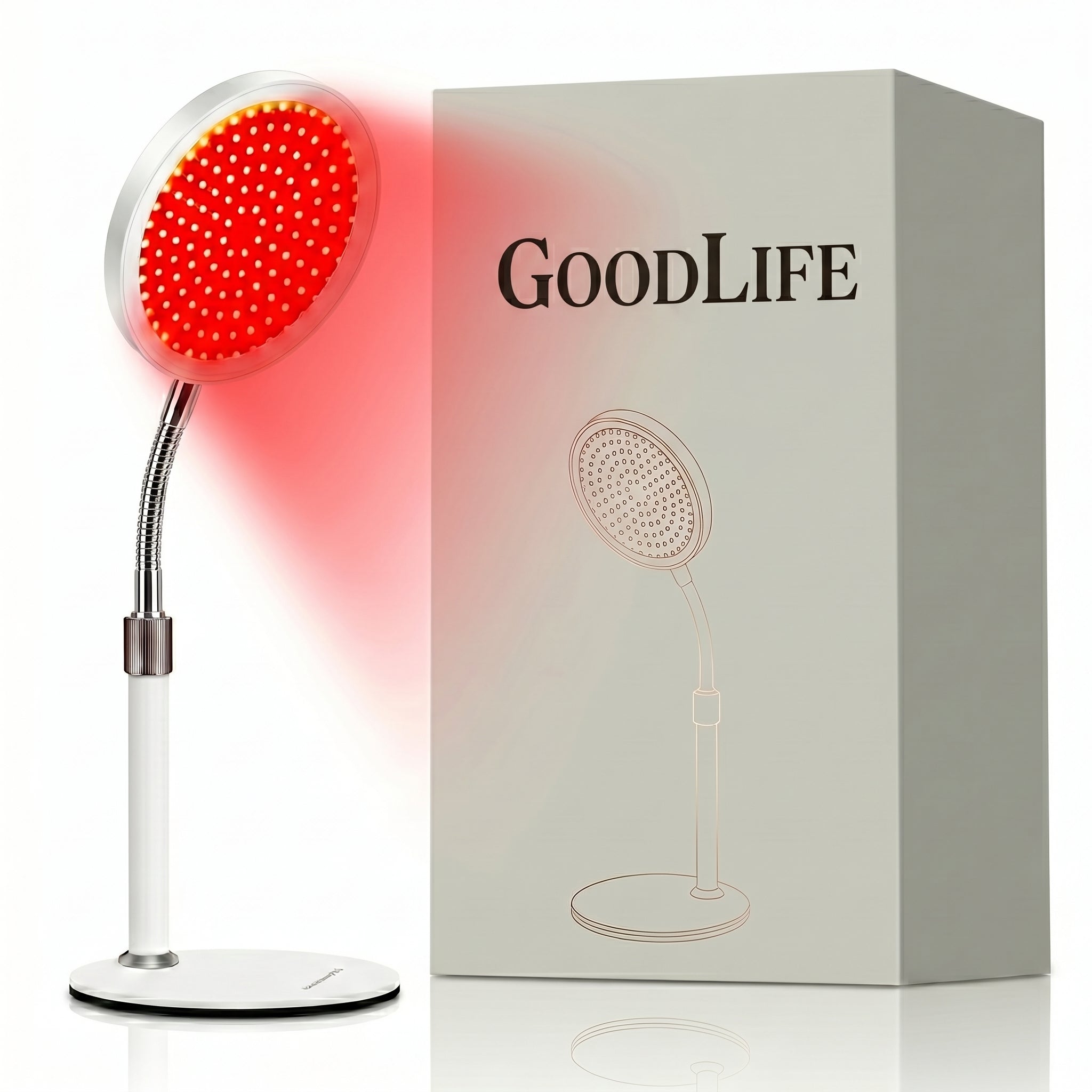 GoodLife Health Red Light Lamp with packaging