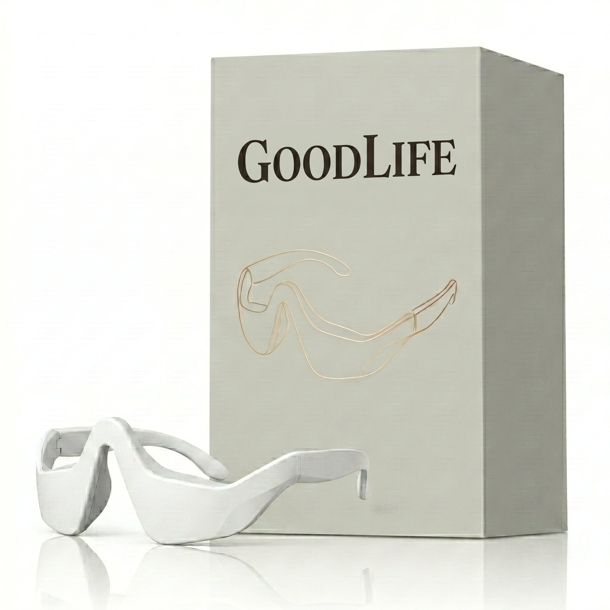 GoodLife Health Red Light Under-Eye Glasses with packaging