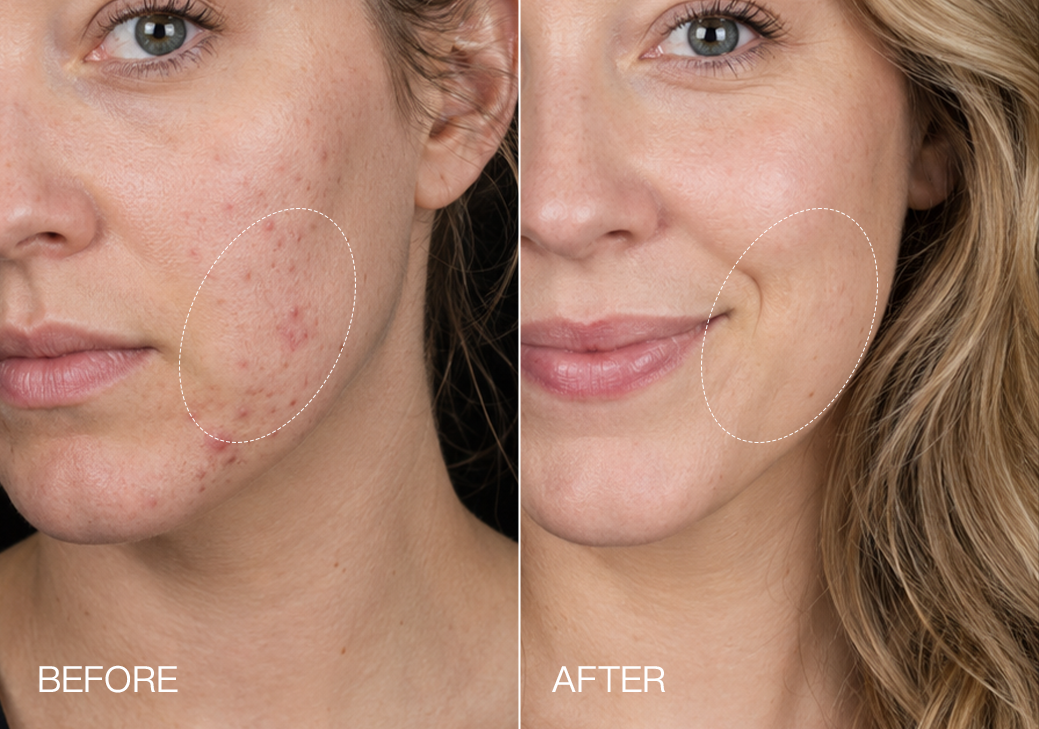 Red light therapy before and after