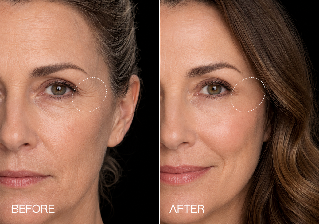 Red light therapy before and after