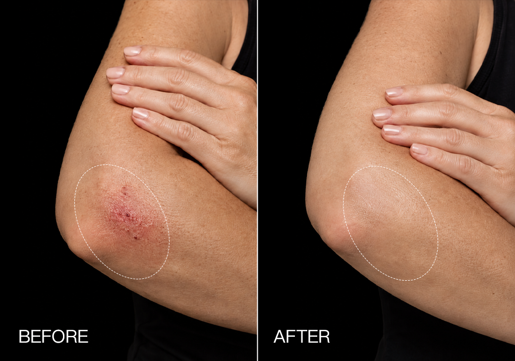 Red light therapy before and after